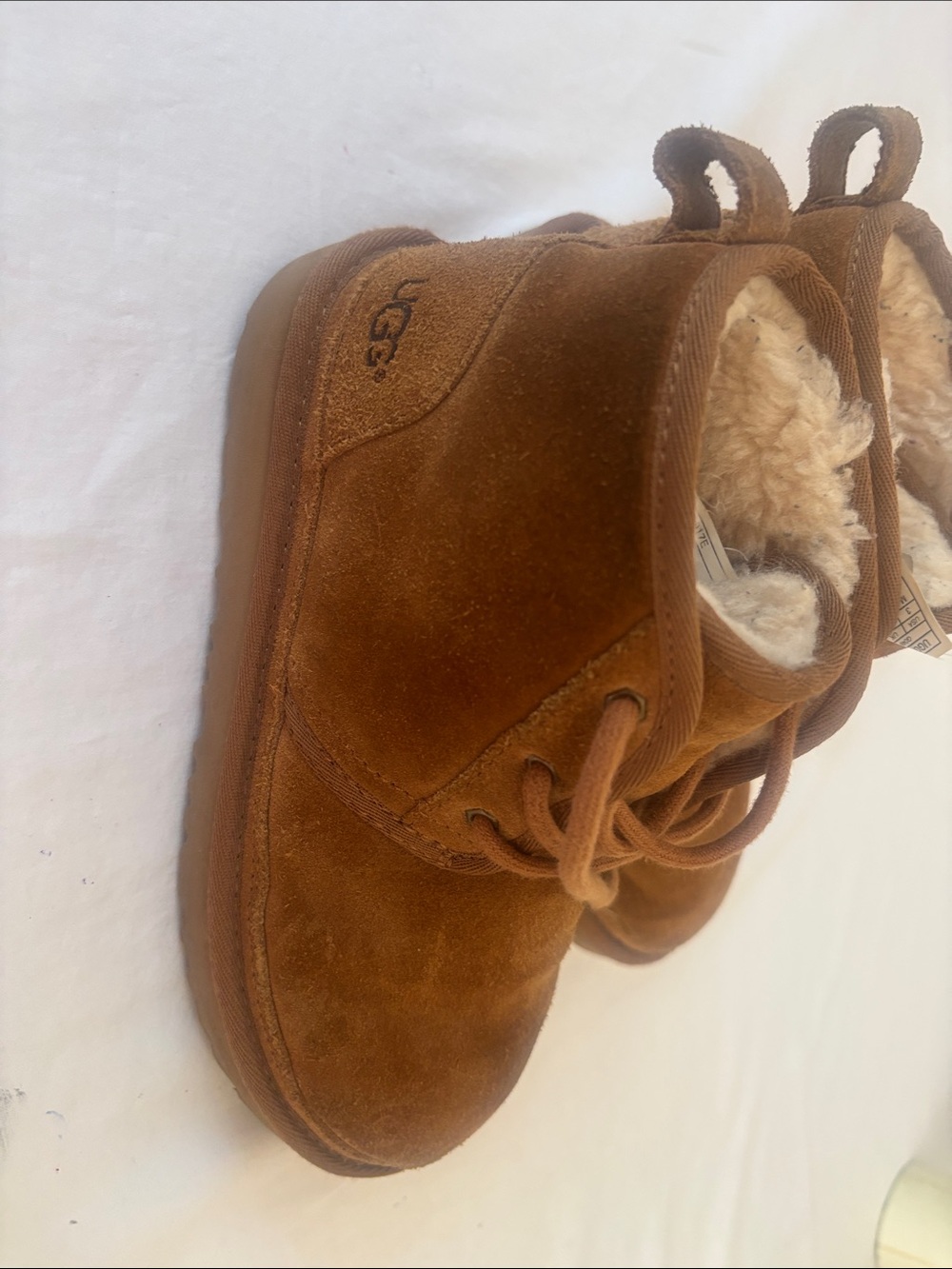 UGG Chestnut Suede Shearling Ankle Boot Size 3 Made Vietnam.